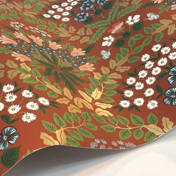 Papel pintado estilo floral de color rojo Bramble RP7320 - Imagen 4