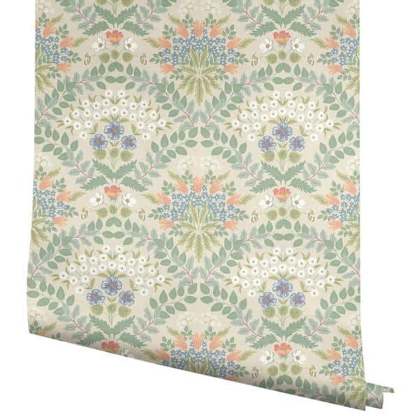 Papel pintado estilo floral de color beige y multicolor Bramble RP7321 - Imagen 4
