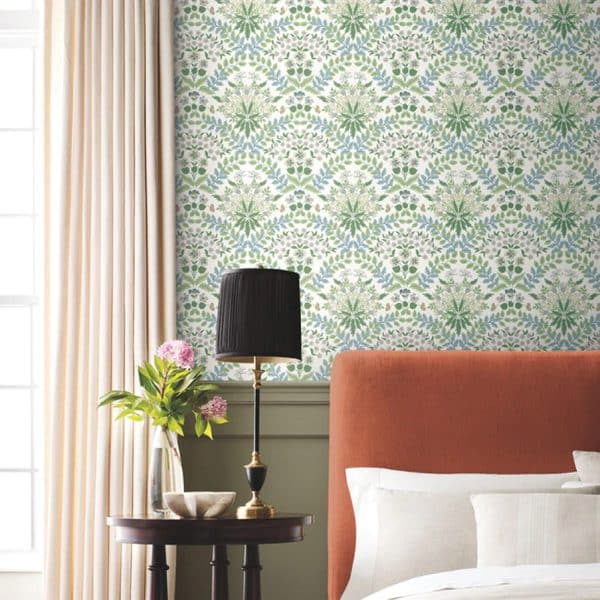 Papel pintado estilo floral de color verde y azul Bramble RP7323 - Imagen 3