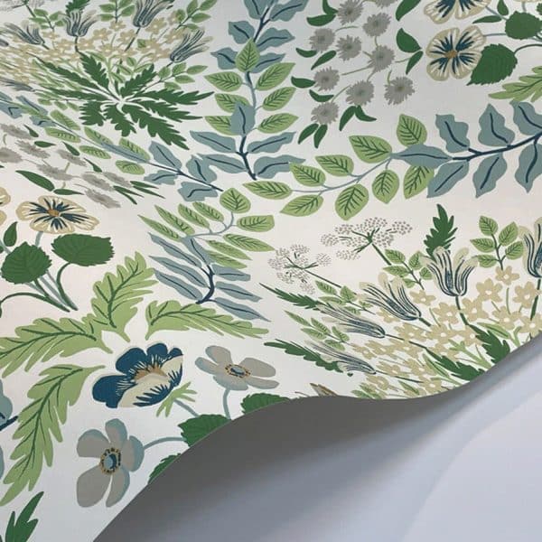 Papel pintado estilo floral de color verde y azul Bramble RP7323 - Imagen 4