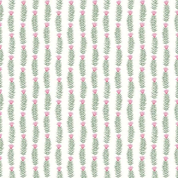 Papel pintado de flores color verde Eden RP7340