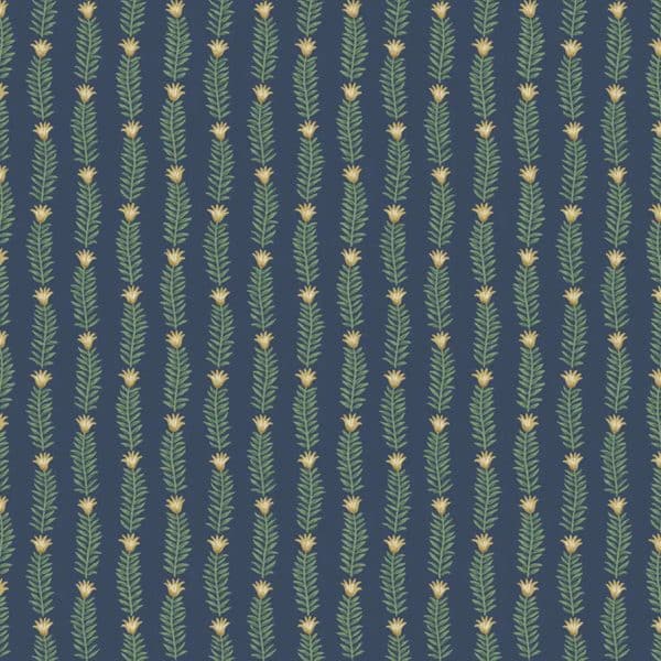 Papel pintado de flores color azul marino Eden RP7342