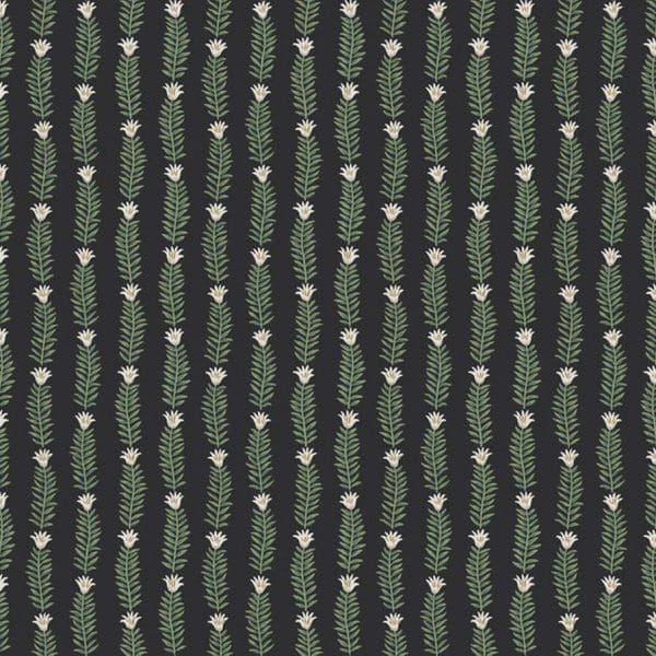 Papel pintado de flores color negro Eden RP7344
