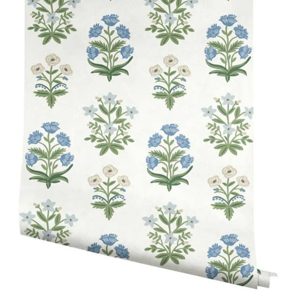 Papel pintado estampado flores de color azul Mughal Rose RP7347 - Imagen 4