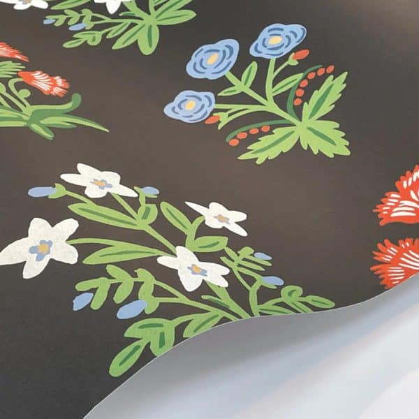 Papel pintado estampado flores de color negro Mughal Rose RP7348 - Imagen 4