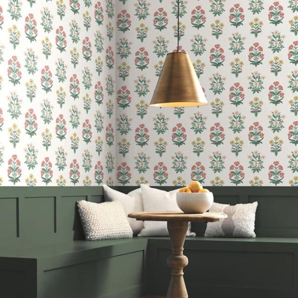 Papel pintado estampado flores de color blanco Mughal Rose RP7349 - Imagen 3