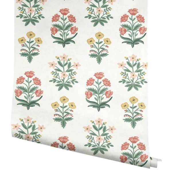 Papel pintado estampado flores de color blanco Mughal Rose RP7349 - Imagen 5