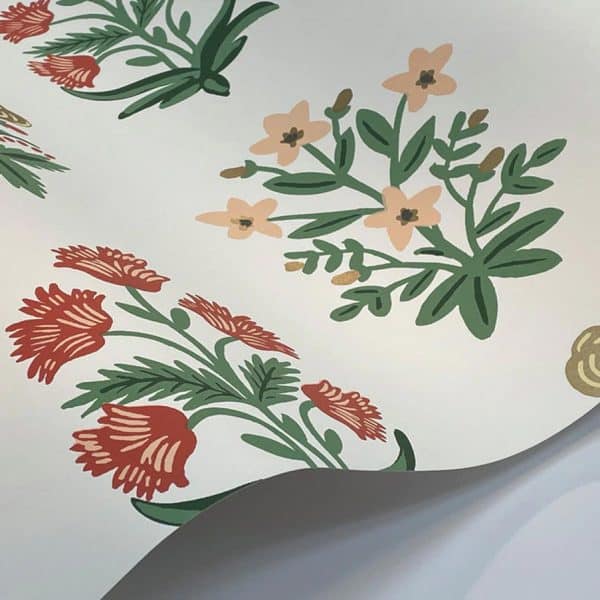 Papel pintado estampado flores de color blanco Mughal Rose RP7349 - Imagen 4