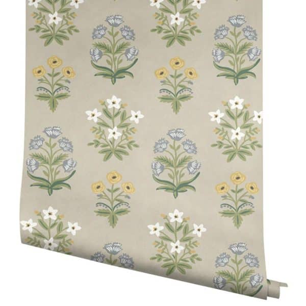 Papel pintado estampado flores de color beige Mughal Rose RP7350 - Imagen 5