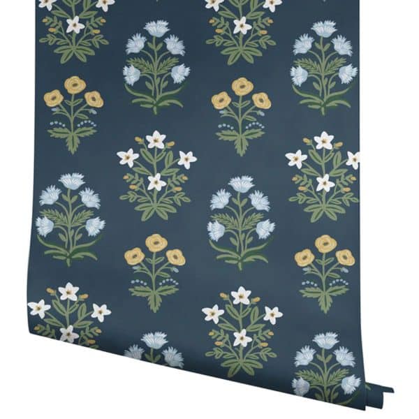 Papel pintado estampado flores de color azul Mughal Rose RP7351 - Imagen 5