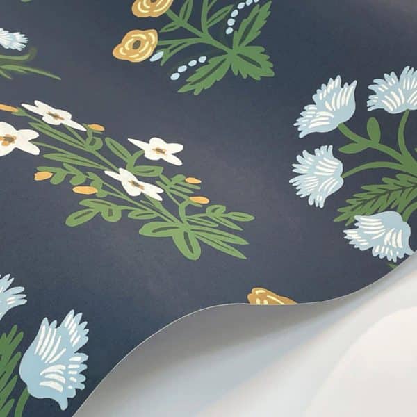 Papel pintado estampado flores de color azul Mughal Rose RP7351 - Imagen 4