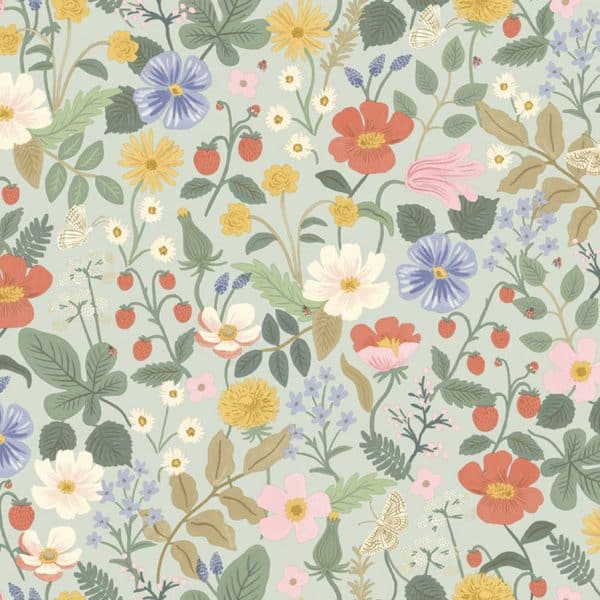Papel pintado estampado floral multicolor Strawberry Fields RP7356W1