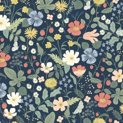 Papel pintado estampado floral multicolor Strawberry Fields RP7358W1