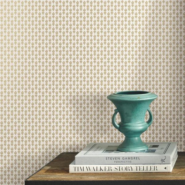 Papel pintado dibujo pequeño en color dorado metálico Petal RP7360 - Imagen 3