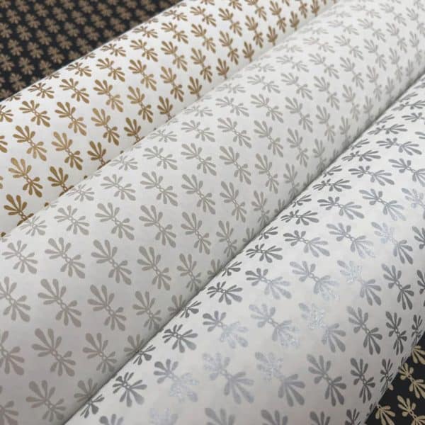 Papel pintado dibujo pequeño en color plata metálico Petal RP7361 - Imagen 5