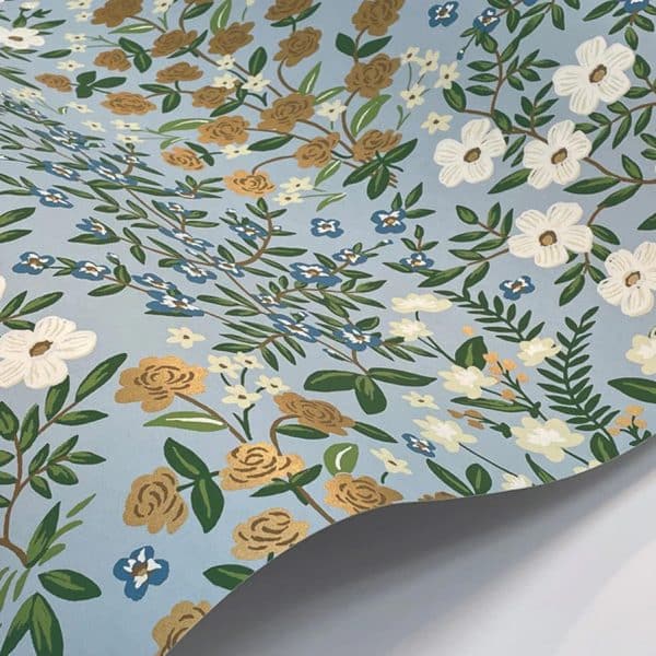 Papel pintado estilo floral color azul claro Wildwood Garden RP7379 - Imagen 4