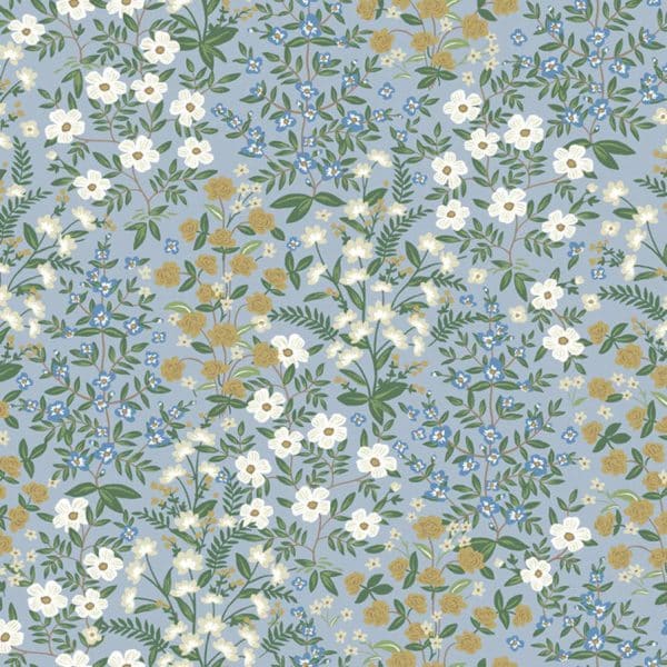 Papel pintado estilo floral color azul claro Wildwood Garden RP7379