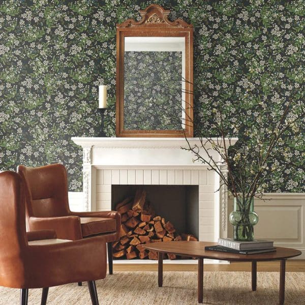 Papel pintado estilo floral de color negro Cornflower RP7384 - Imagen 3