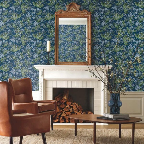 Papel pintado estilo floral de color azul Cornflower RP7385 - Imagen 3