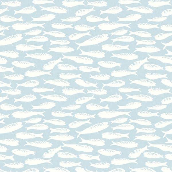 Papel pintado de peces en color azul Flora y Fauna 3122-10504