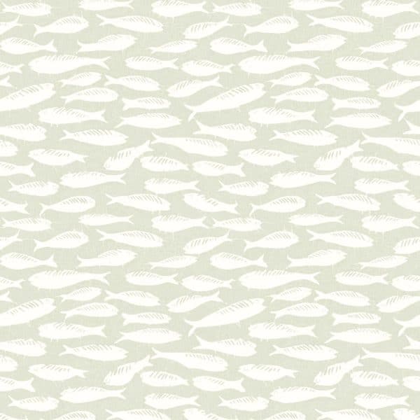 Papel pintado de peces en color verde Flora y Fauna 3122-10514