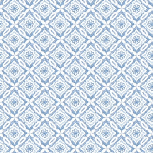 Papel pintado geométrico en color azul Flora y Fauna 3122-10702