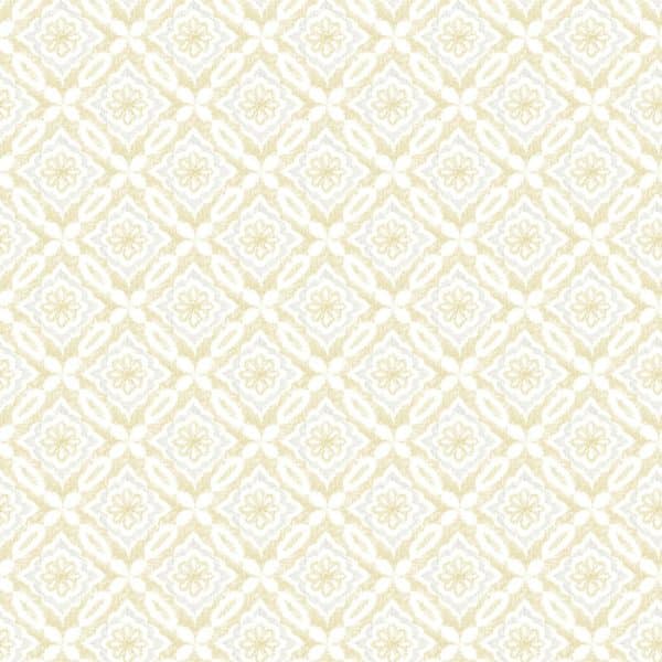 Papel pintado geométrico en color amarillo Flora y Fauna 3122-10703