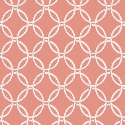 Papel pintado geométrico en color rojo Flora y Fauna 3122-11001