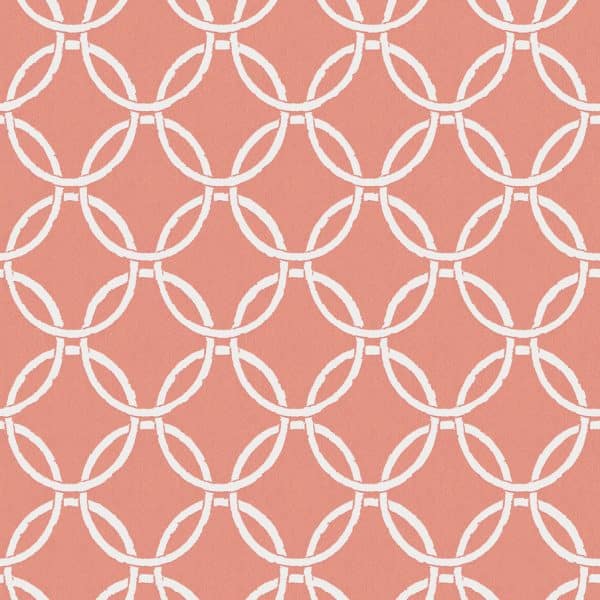 Papel pintado geométrico en color rojo Flora y Fauna 3122-11001