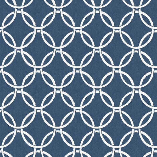 Papel pintado geométrico en color azul Flora y Fauna 3122-11002
