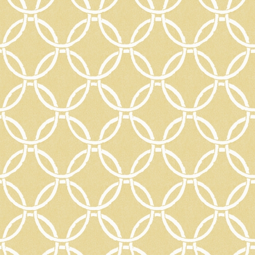 Papel pintado geométrico en color amarillo Flora y Fauna 3122-11003