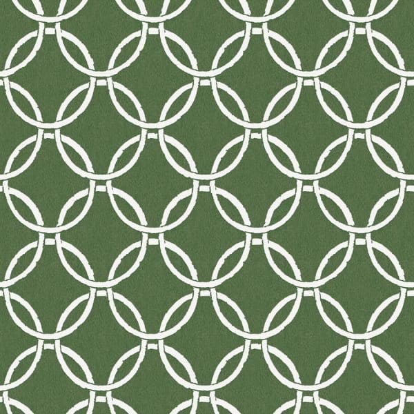Papel pintado geométrico en color verde Flora y Fauna 3122-11004