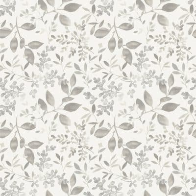 Papel pintado de hojas en color gris Flora y Fauna 3122-11100