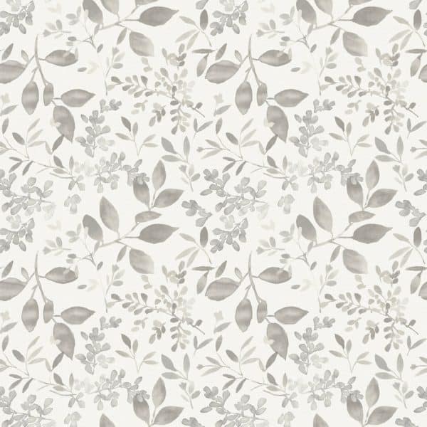 Papel pintado de hojas en color gris Flora y Fauna 3122-11100