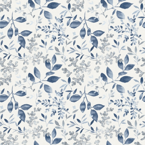 Papel pintado de hojas en color azul Flora y Fauna 3122-11102