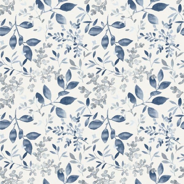 Papel pintado de hojas en color azul Flora y Fauna 3122-11102