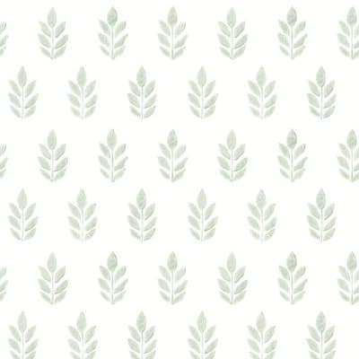 Papel pintado de hojas en color verde Flora y Fauna 3122-11304
