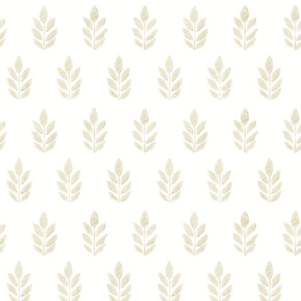 Papel pintado de hojas en color beige Flora y Fauna 3122-11305