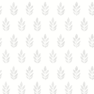 Papel pintado de hojas en color gris Flora y Fauna 3122-11310