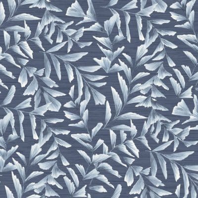 Papel pintado de hojas color azul Grasslands GL21802