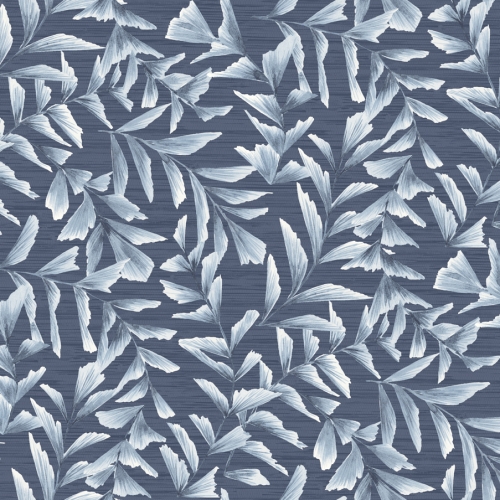 Papel pintado de hojas color azul Grasslands GL21802