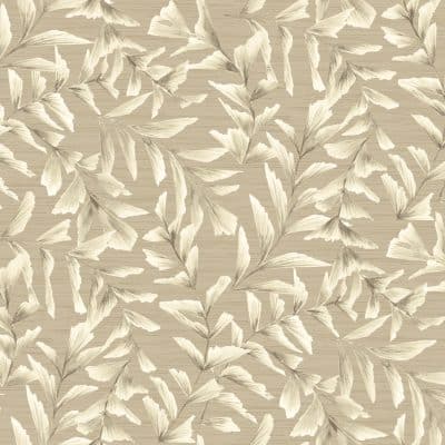 Papel pintado de hojas color beige Grasslands GL21805