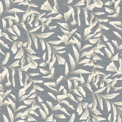 Papel pintado de hojas color gris Grasslands GL21808