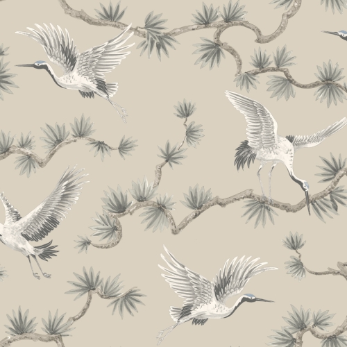 Papel pintado de aves en color beige Grasslands GL21708