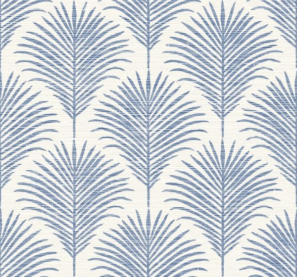 Papel pintado de hojas en color azul Grasslands GL20102