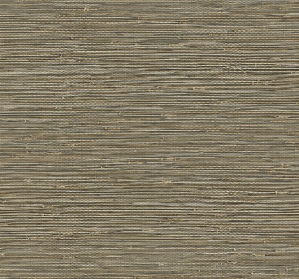 Papel pintado de símil fibras naturales en color marrón Grasslands GL20316