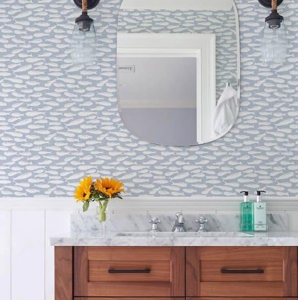 Papel pintado de peces en color azul Flora y Fauna 3122-10512 - Imagen 3