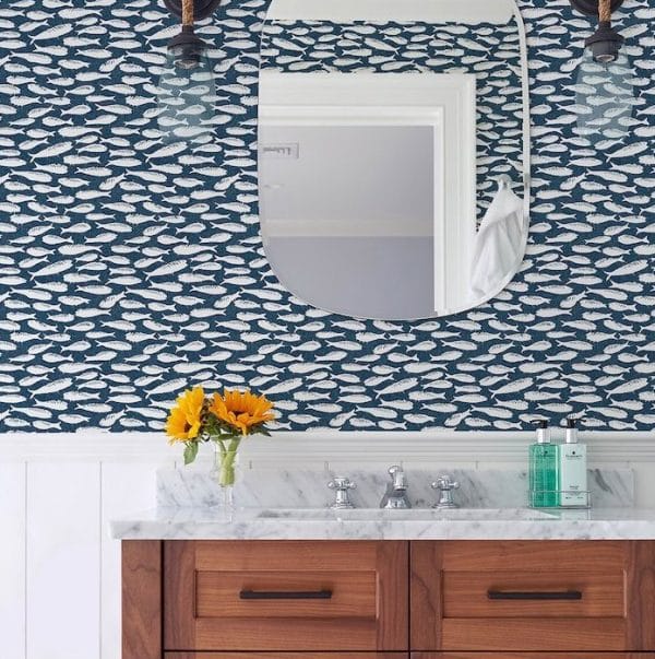 Papel pintado de peces en color azul Flora y Fauna 3122-10522 - Imagen 3