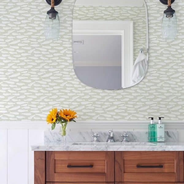 Papel pintado de peces en color verde Flora y Fauna 3122-10514 - Imagen 3
