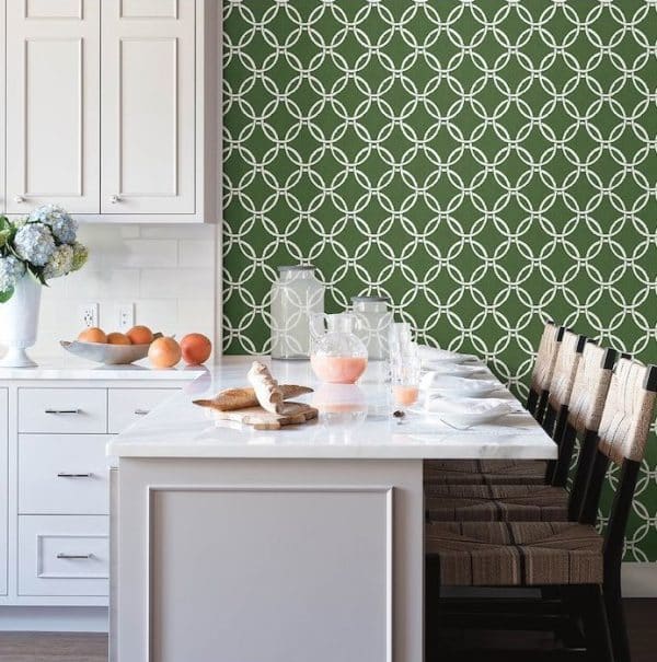 Papel pintado geométrico en color verde Flora y Fauna 3122-11004 - Imagen 3